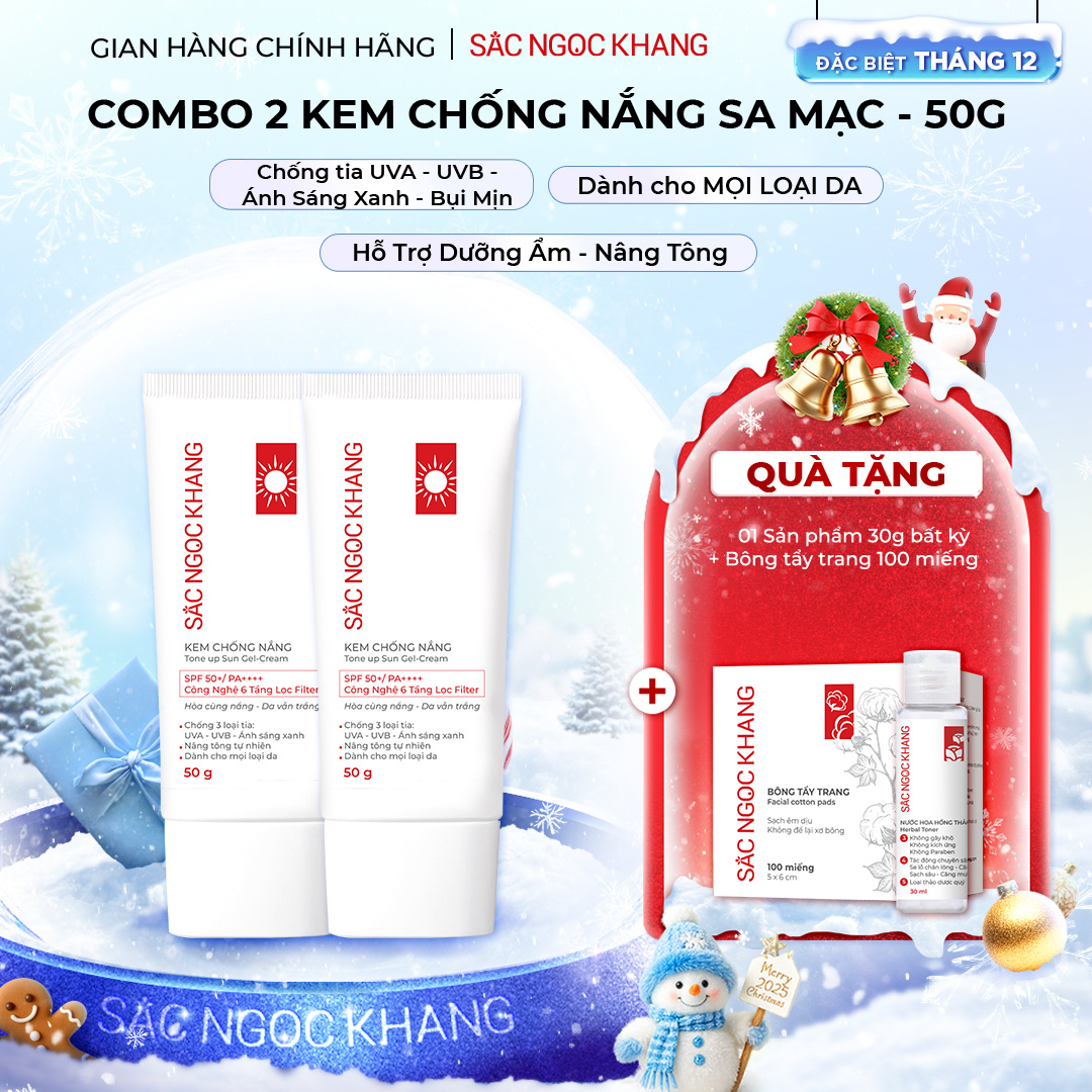 Combo 2 Kem Chống Nắng SẮC NGỌC KHANG 50G chống nắng phổ rộng với 6 màng lọc Filter