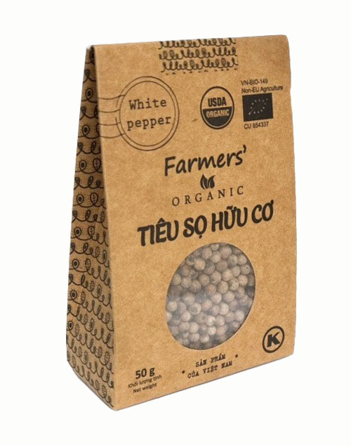 Tiêu Sọ Hạt Farmers' Organic Vipep Túi Giấy 50g