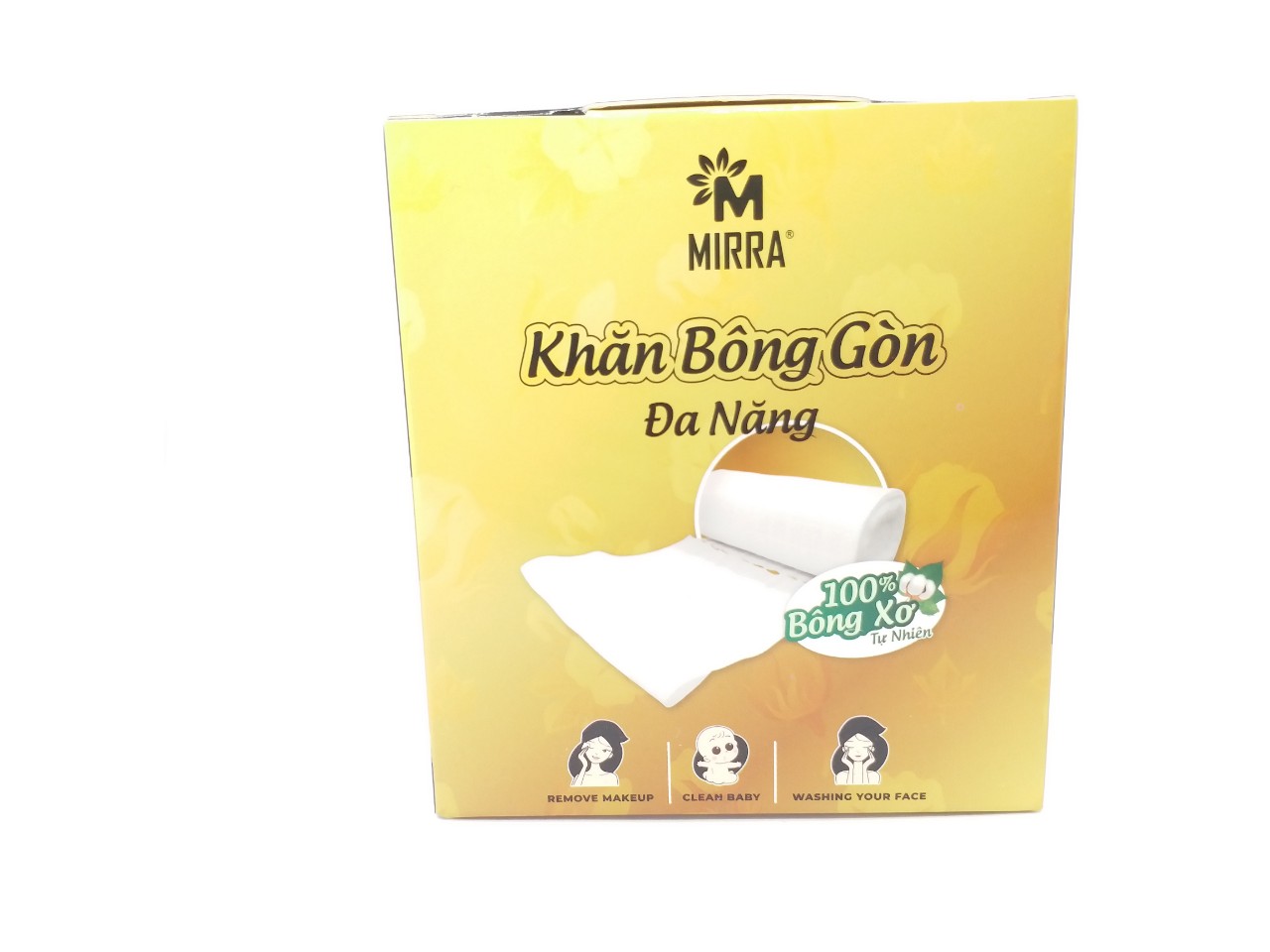 KHĂN BÔNG GÒN MIRRA HỘP 250GAM THAY BÔNG TẨY TRANG/ MẶT NẠ/vệ sinh bé.