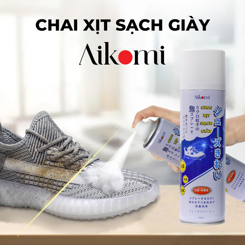 Chai xịt tạo bọt vệ sinh giày Aikomi cao cấp - 300ml