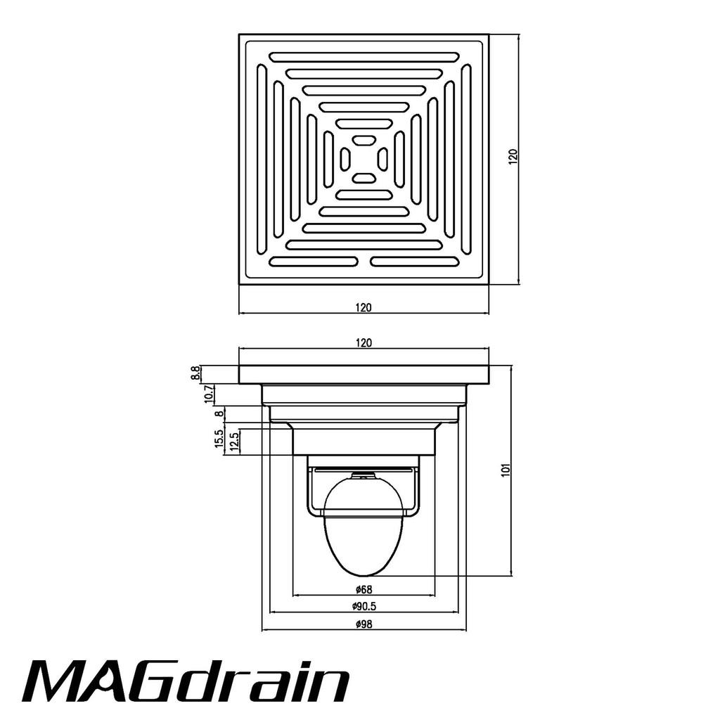 THOÁT SÀN NGĂN MÙI MAGDRAIN F12Q8-N