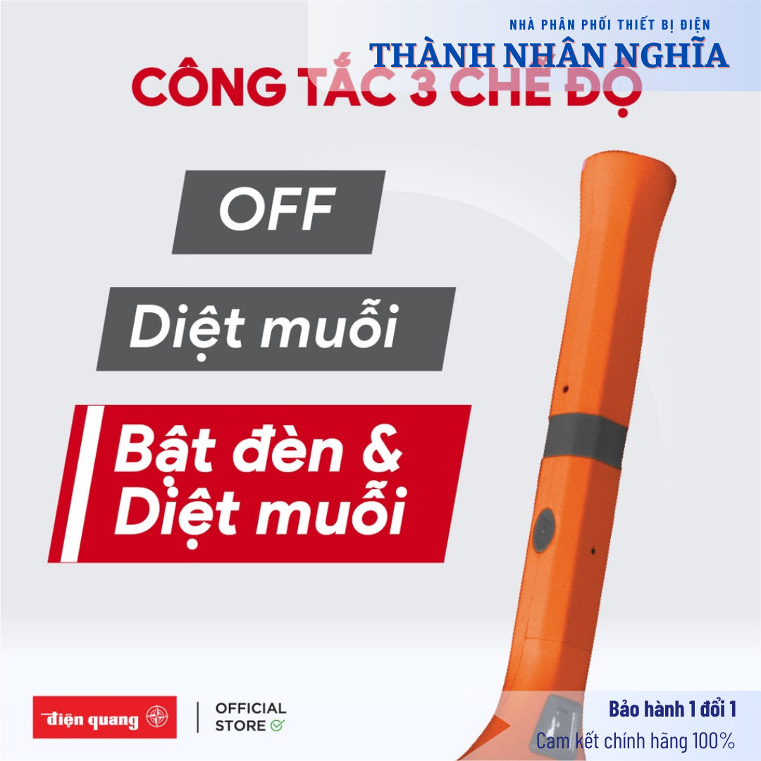 Bộ vợt muỗi đa năng Điện Quang ĐQ EMR08L OBL - Xả nhanh dòng điện 5 giây