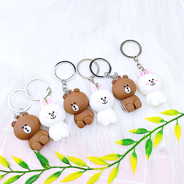 Móc khóa gấu Brown và thỏ Cony