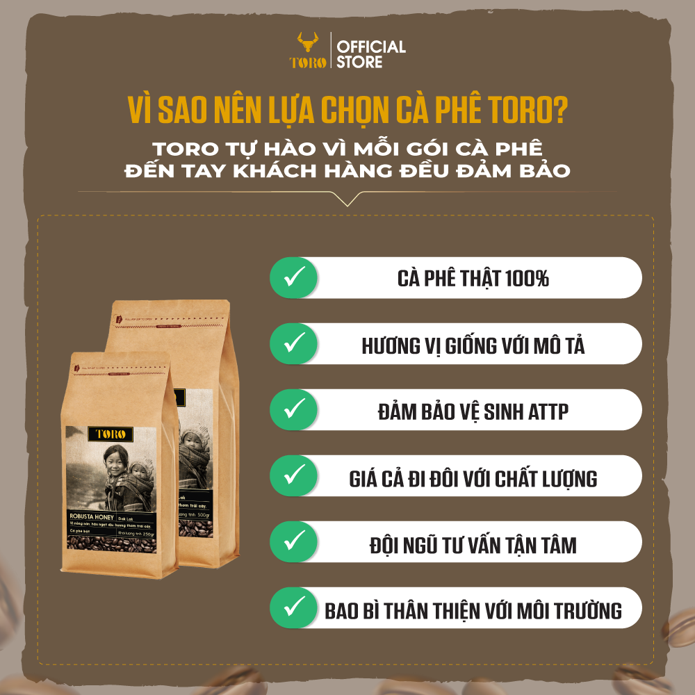 Cà Phê Bột Toro Robusta Honey Nguyên Chất 100% | TORO FARM