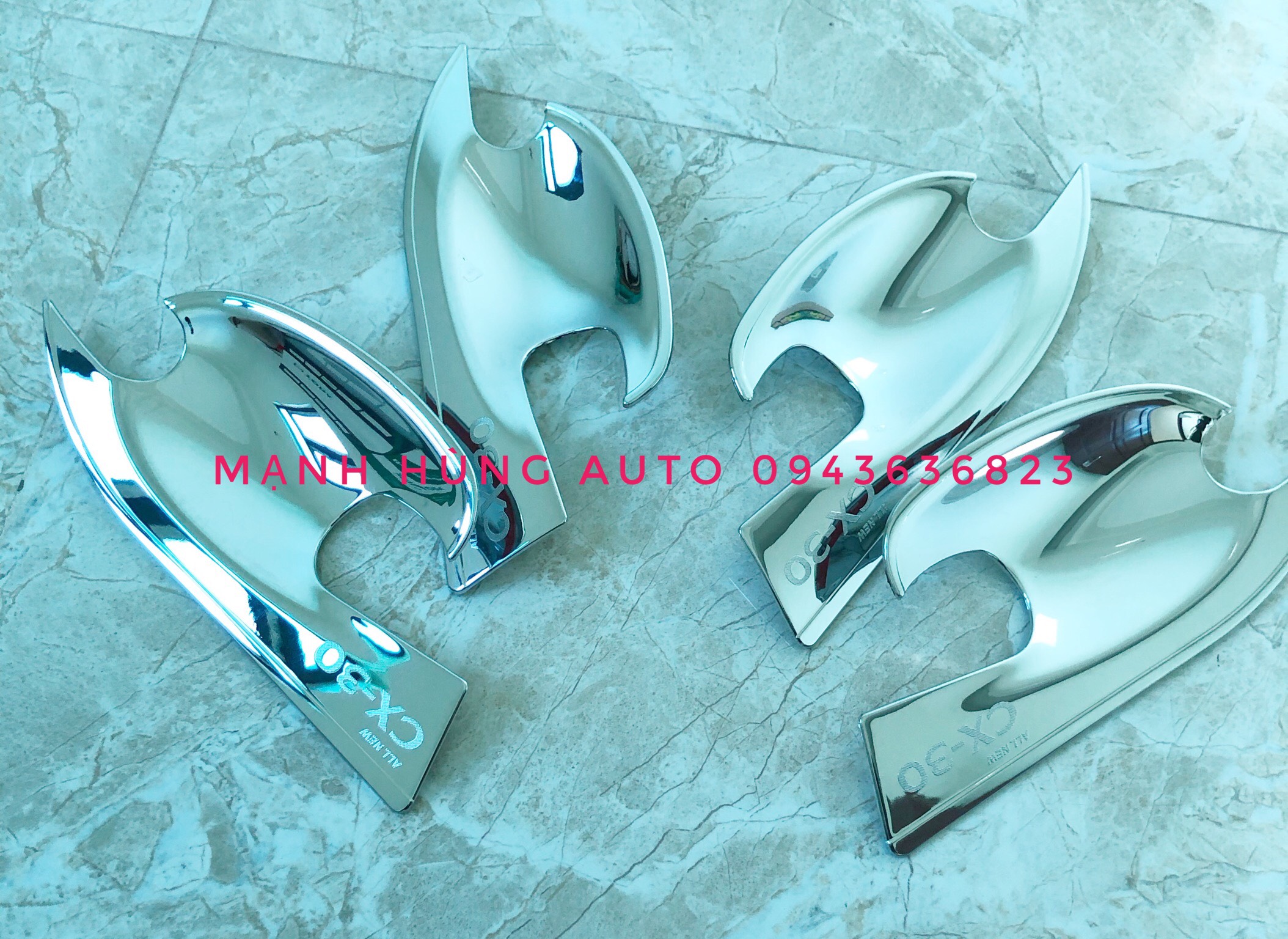 Bộ Ốp Tay Nắm , Hõm Cửa Xe MAZDA CX3 Mạ Crom