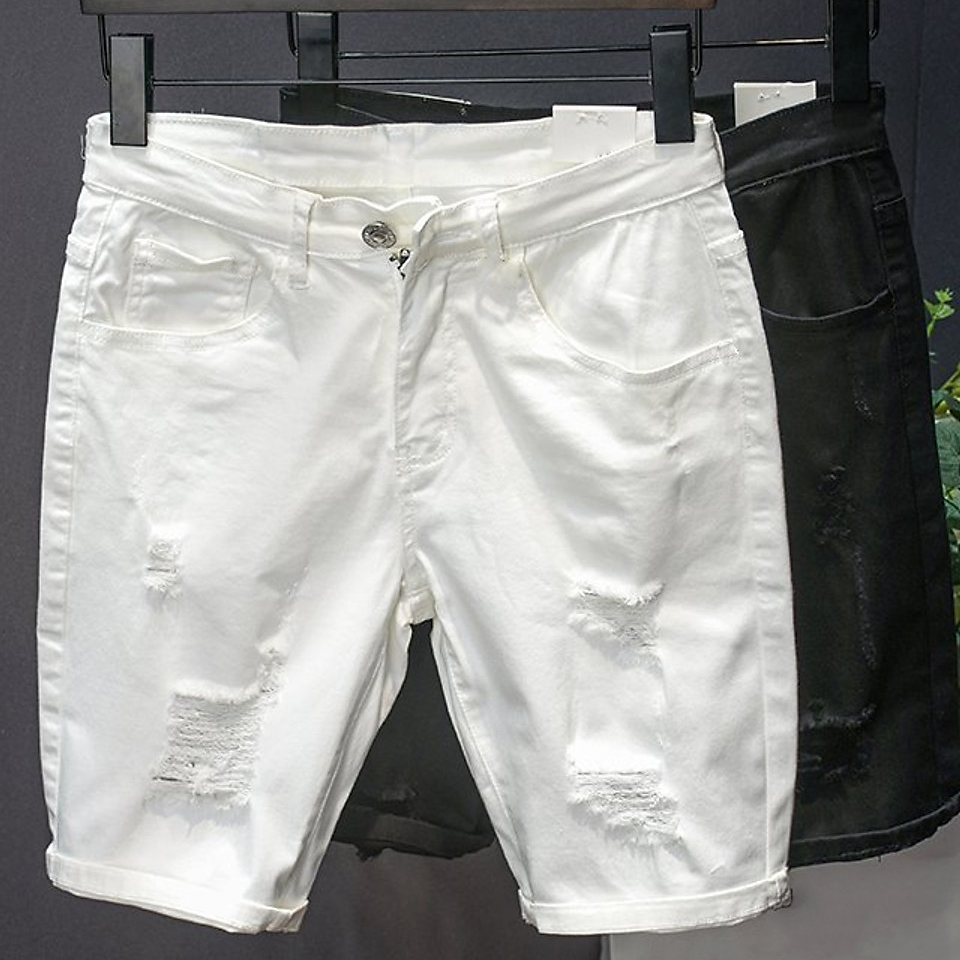 QUẦN SHORT JEAN NAM, QUẦN BÒ NGỐ NAM MÀU TRƠN CAO CẤP