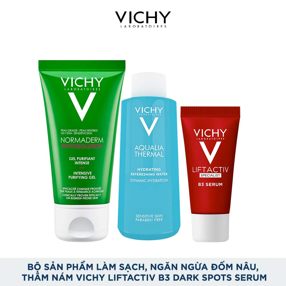 [GIFT] Bộ sản phẩm làm sạch, làm mềm da và cải thiện, ngăn ngừa đốm nâu, thâm nám Vichy Liftactiv B3 Dark Spots serum