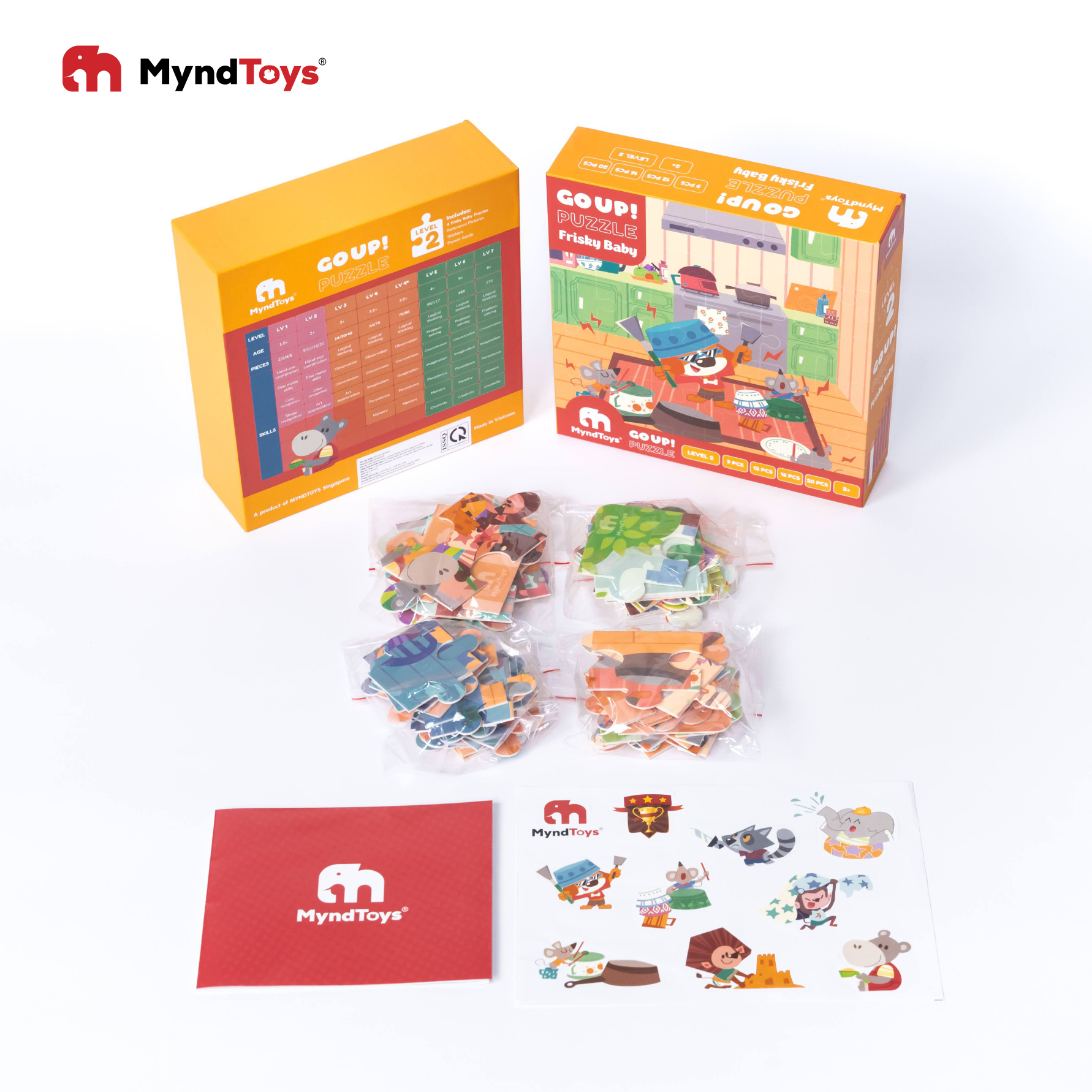 Đồ Chơi Xếp Hình Myndtoys - Go Up! Puzzle Level 2 - Frisky Baby Dành Cho Các Bé Từ 2 Tuổi