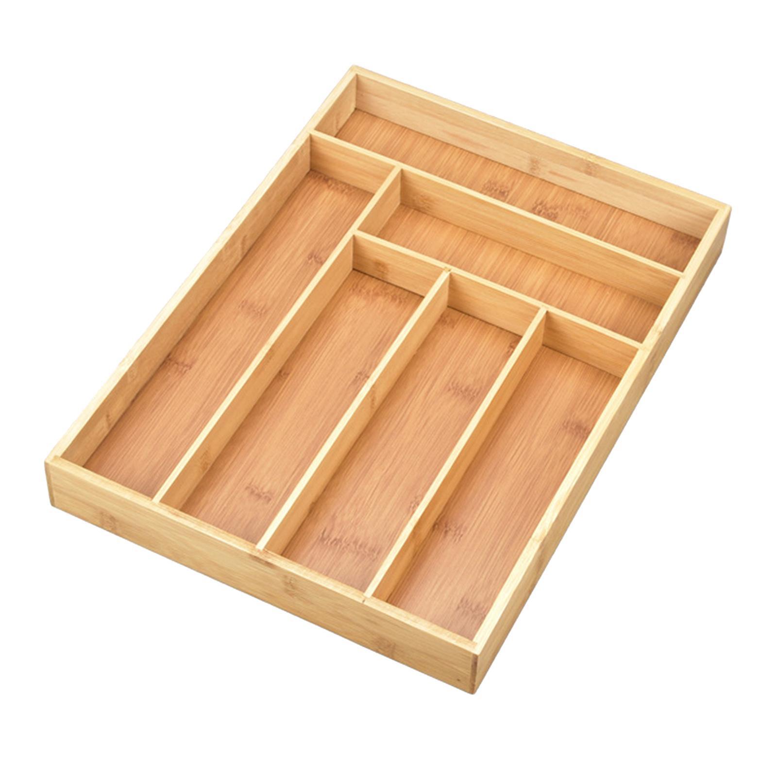 Bamboo Drawer Organizer Expandable for Kitchen Cutlery Living Room 9 Slot