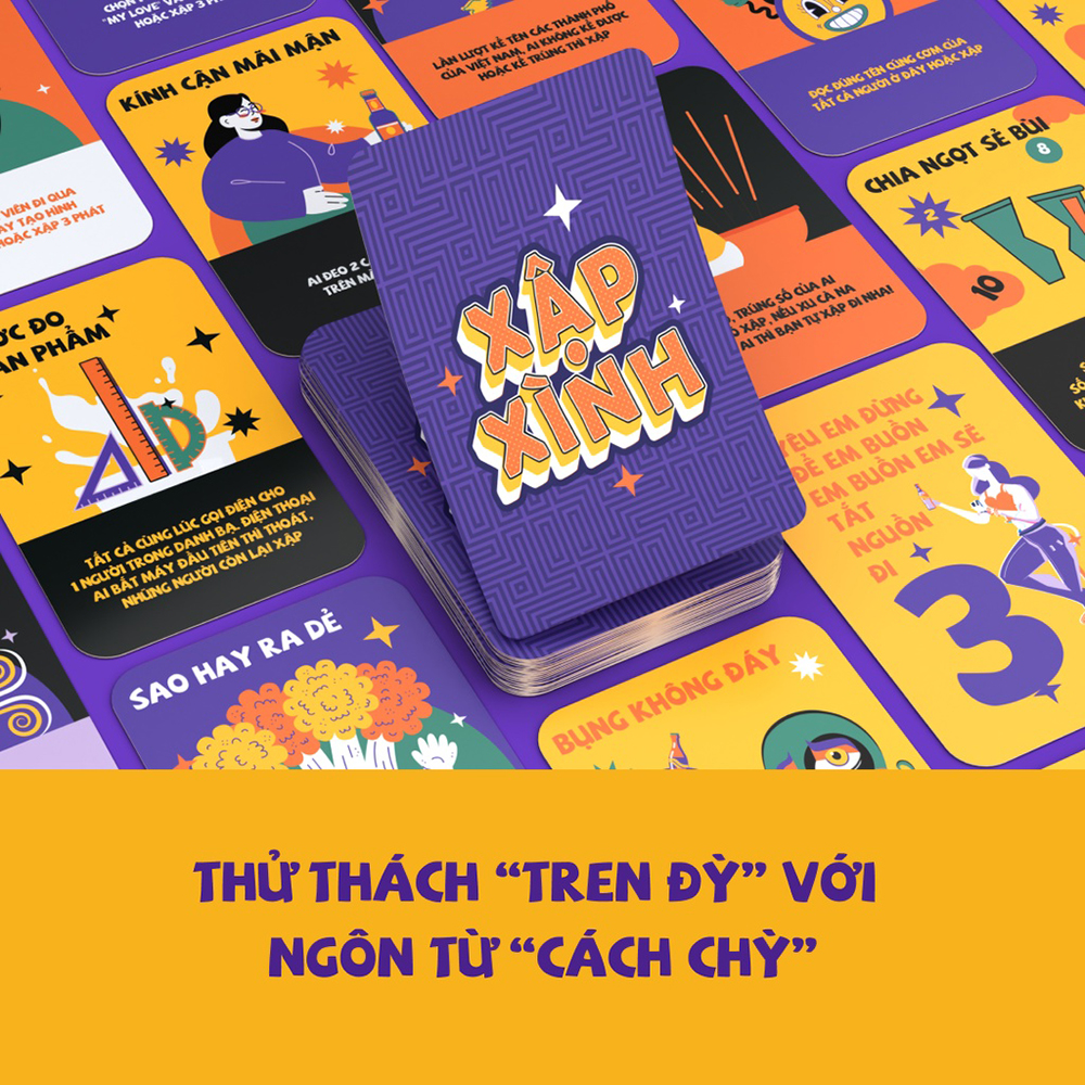 Drinking Game XẬP XÌNH - Quẩy tới bến Board Game Thẻ Bài 80 Lá
