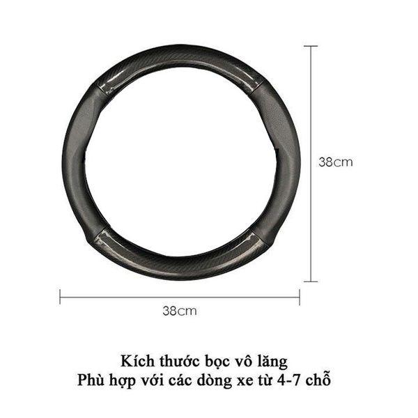 [Có LoGo Theo Hãng Xe] Bọc Vô Lăng Vân Cacbon Cao Cấp - Vừa Cho Xe 4 Chỗ, 7 Chỗ - Full Logo Các Hãng Xe - Kích Cỡ 38Cm