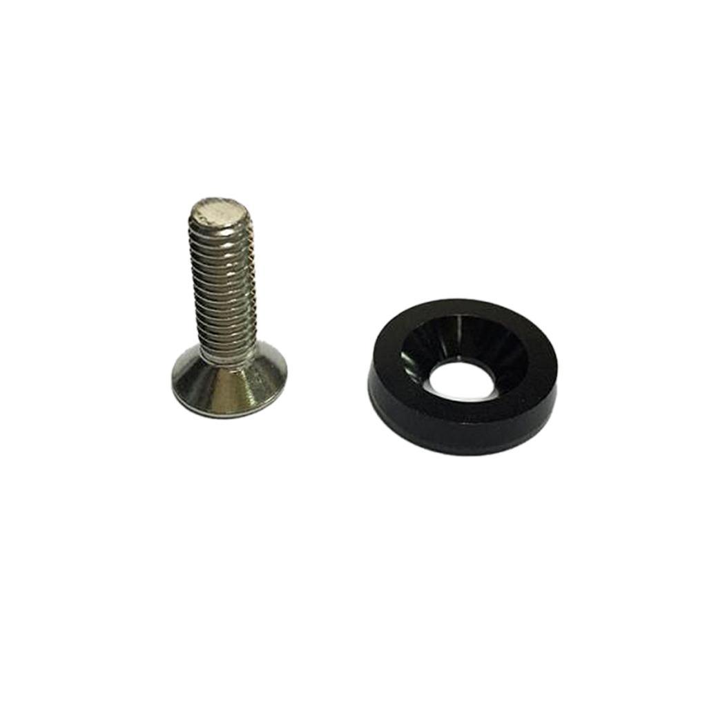 1 Set Aluminum Alloy M6 x 20mm Car Mounting Washer Bolt Engine Screw Black