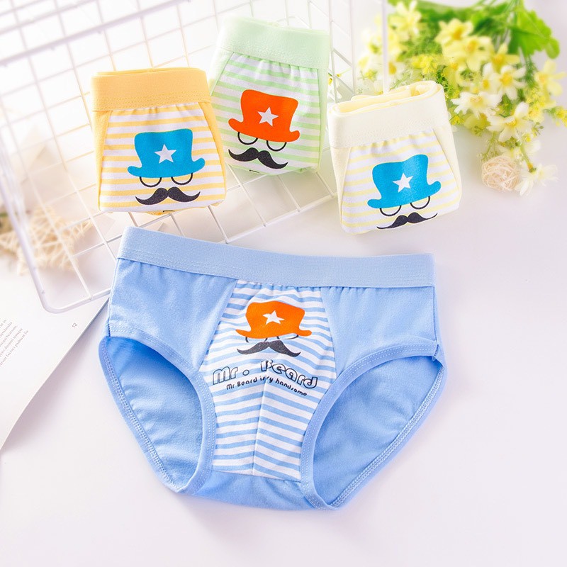 Sét 4 Chiếc Quần Sịp Tam giác Trẻ Em Cotton in hình 2-16T - Quần lót bé trai có BigSize cho trẻ béo