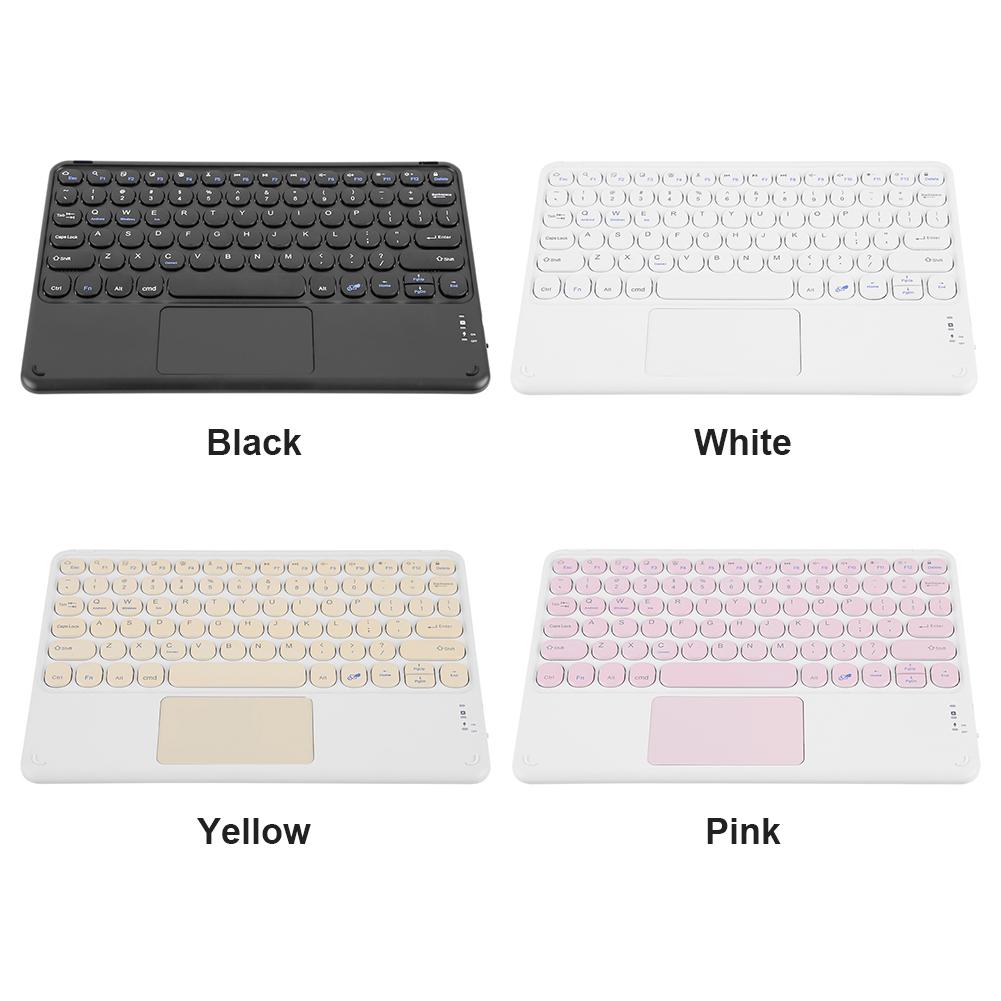 Mini Di Động Không Dây Bàn Phím Máy Tính Bảng Có Bàn Di Chuột Tròn Keycap Slim Bàn Phím Không Dây Cho iPad Cực Bàn Phím