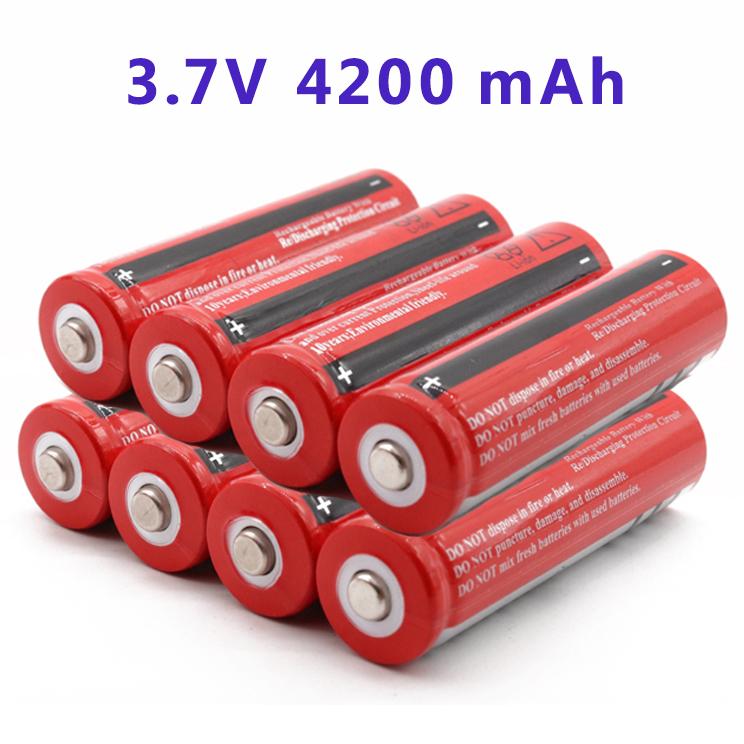 2-10 Chiếc Mới 100% Chính Hãng Pin Sạc 18650 18650 4200 MAh 3.7 V Cho Đèn Pin LED Đèn Pin + Sạc USB Điện Áp Danh Định: 3.7V