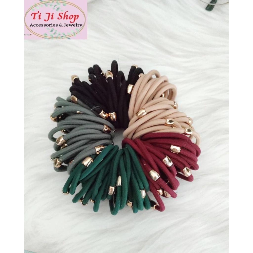 10 sợi Thun cột tóc Hàn Quốc trơn mềm mịn dày