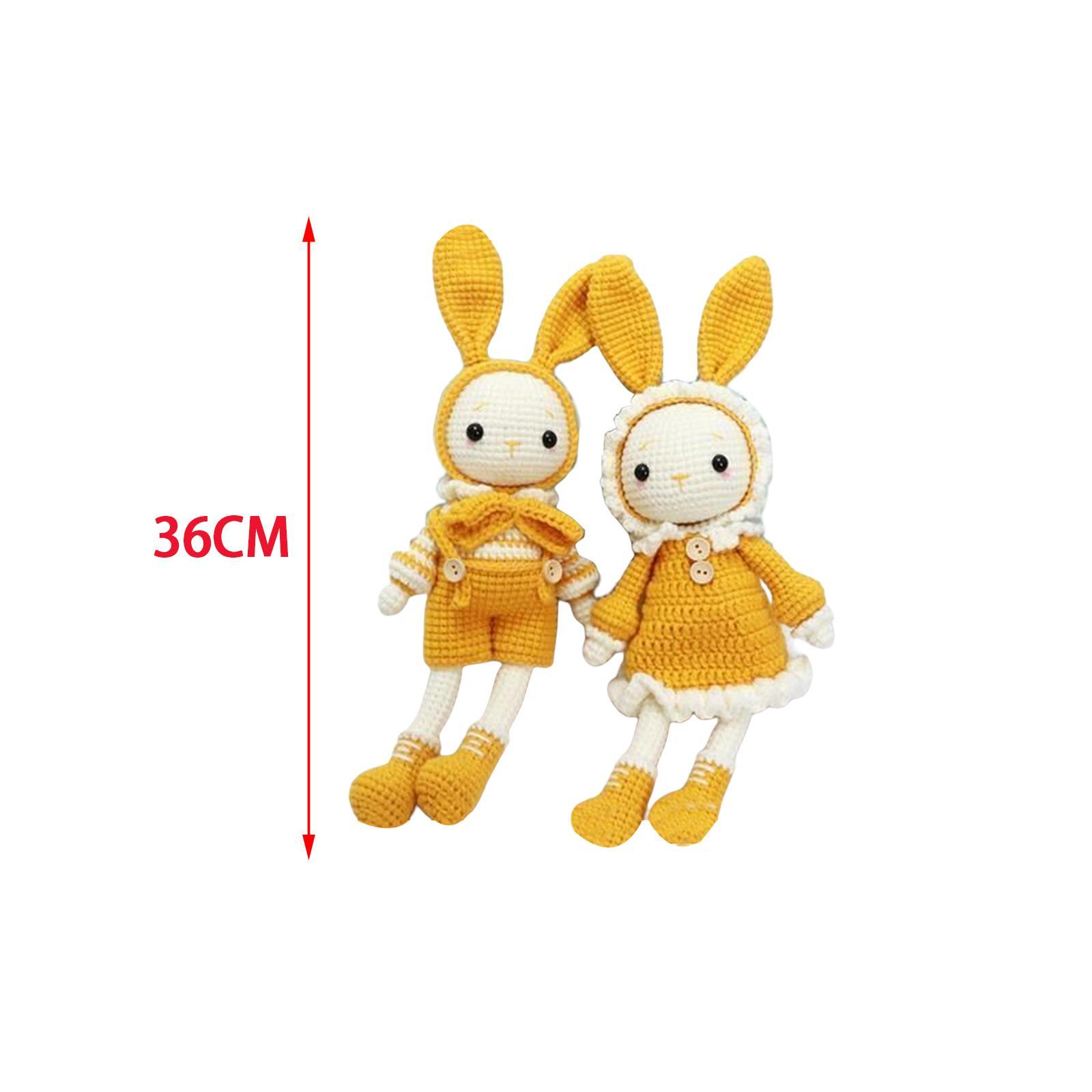 Crochet Kit A Pair of Rabbit Crochet Craft Set Make Your Own Doll for Adults and Kids