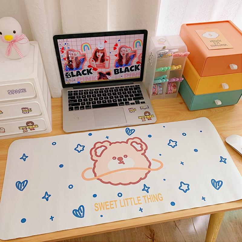 Soft Cartoon Dots cute bear rabbit desk mat student dormitory mouse pad computer keyboard desk pad HBJL