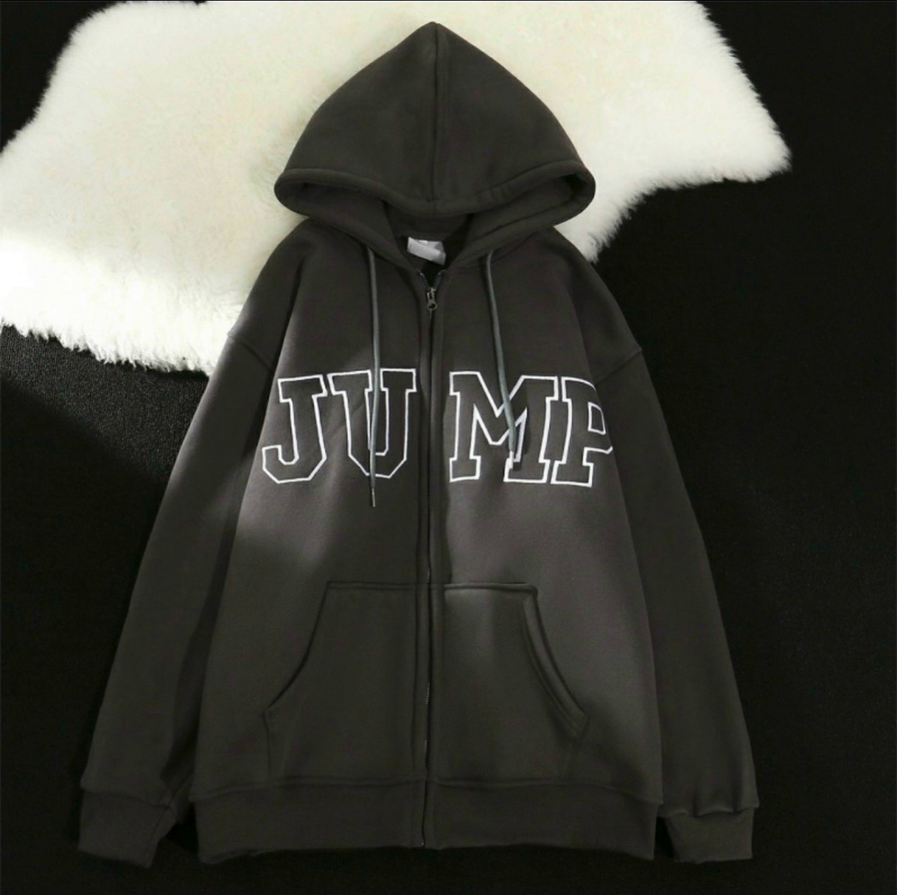 Áo Khoác Hoodie Khóa Kéo Form Rộng Chất Nỉ Ngoại Dày Dặn JUMP, ÁO KHOÁC NỈ HOODIE JUMP MŨ 2 LỚP UNISEX ULZZANG, ÁO KHOÁC NỈ NAM NỮ CHỮ JUMP mẫu hot 2023