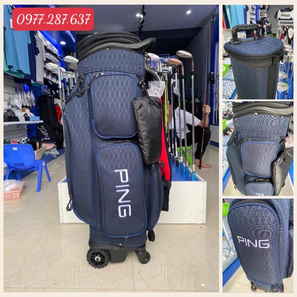 Túi đựng gậy golf Pi.ng nắp cứng có bánh xe chống nước khóa số bảo mật cao - TG018