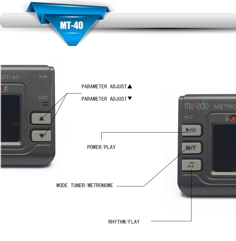 Máy lên dây đàn 3 chức năng-  Musedo KBD Metro Tuner MT-40