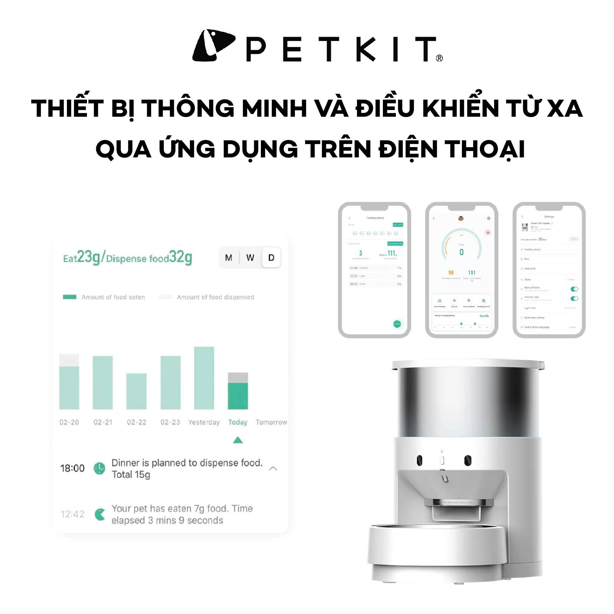 Máy Cho Mèo Ăn Tự Động Petkit Infinity, Máy Nhả Hạt Petkit Fresh Element 3, Máy Ăn Tự Động Có Thu Âm