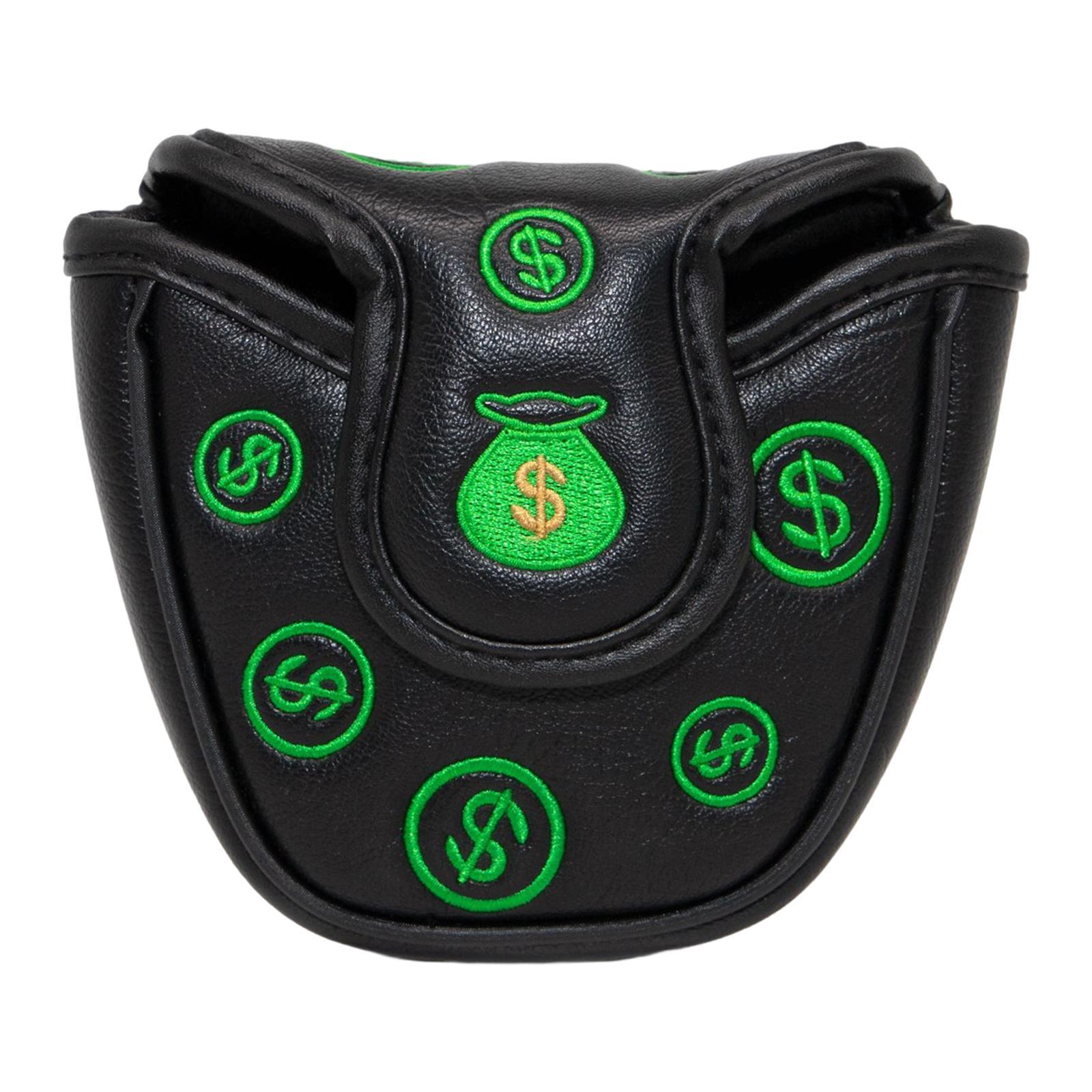 Golf Mallet Putter Head Cover Waterproof PU Leather Golf Putter Headcovers Green