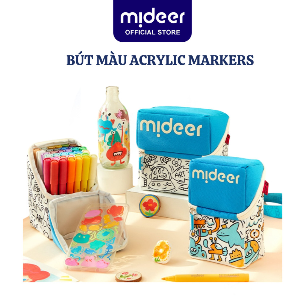 Bút màu Acrylic Markers Mideer,bút đánh dấu highlight cho bé