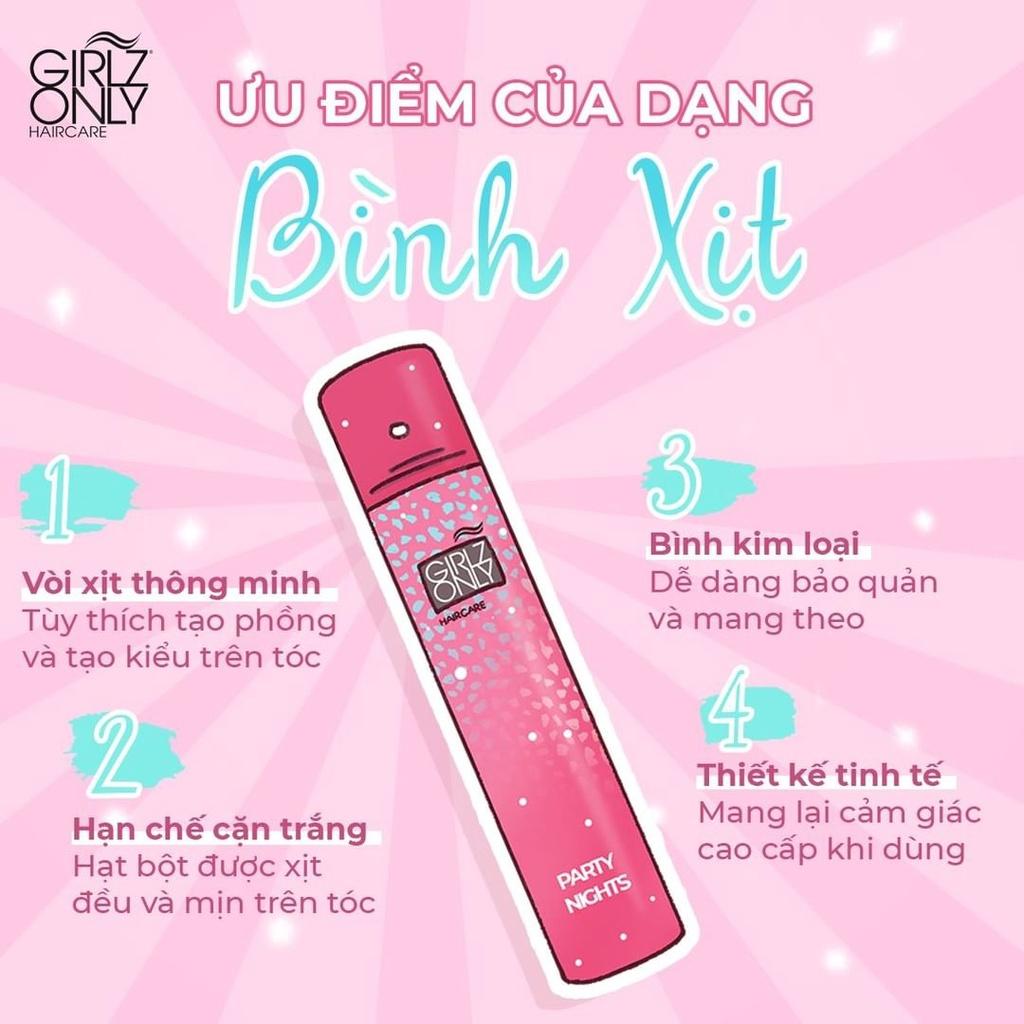 Dầu Gội Khô Girlz Only Party Nights (Hồng) travel size 100ml