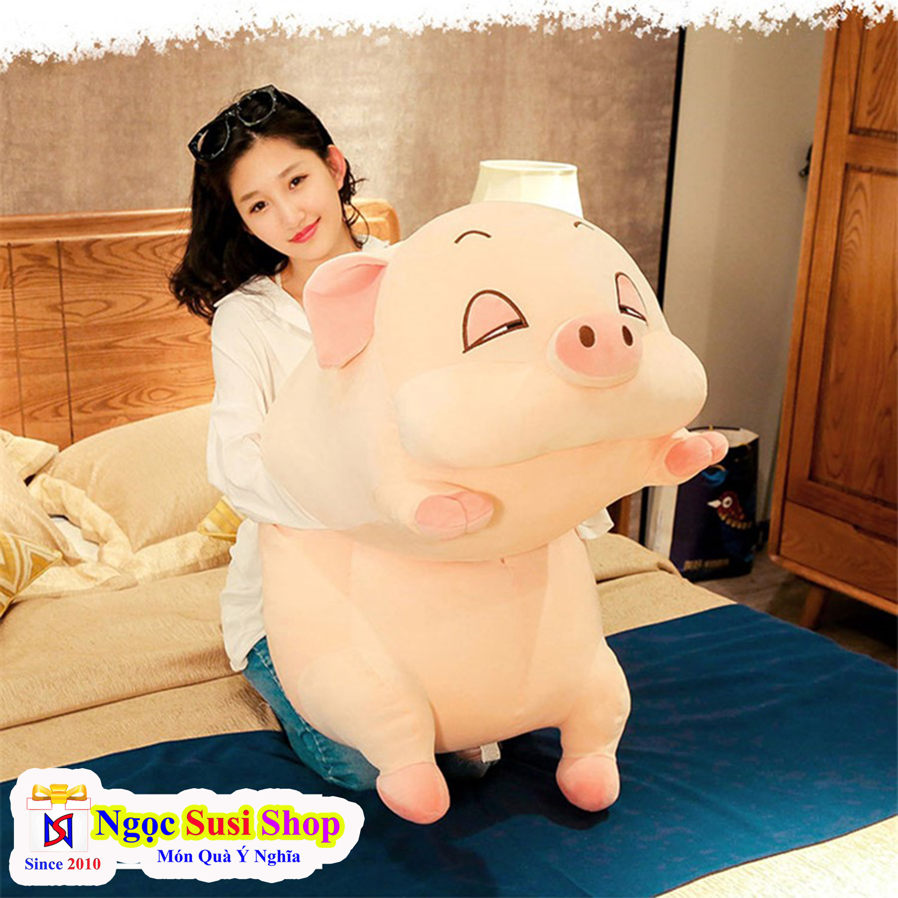 GẤU BÔNG HEO NGỦ HEO HÍ SIÊU TO KHỔNG LỒ SIÊU MỊN