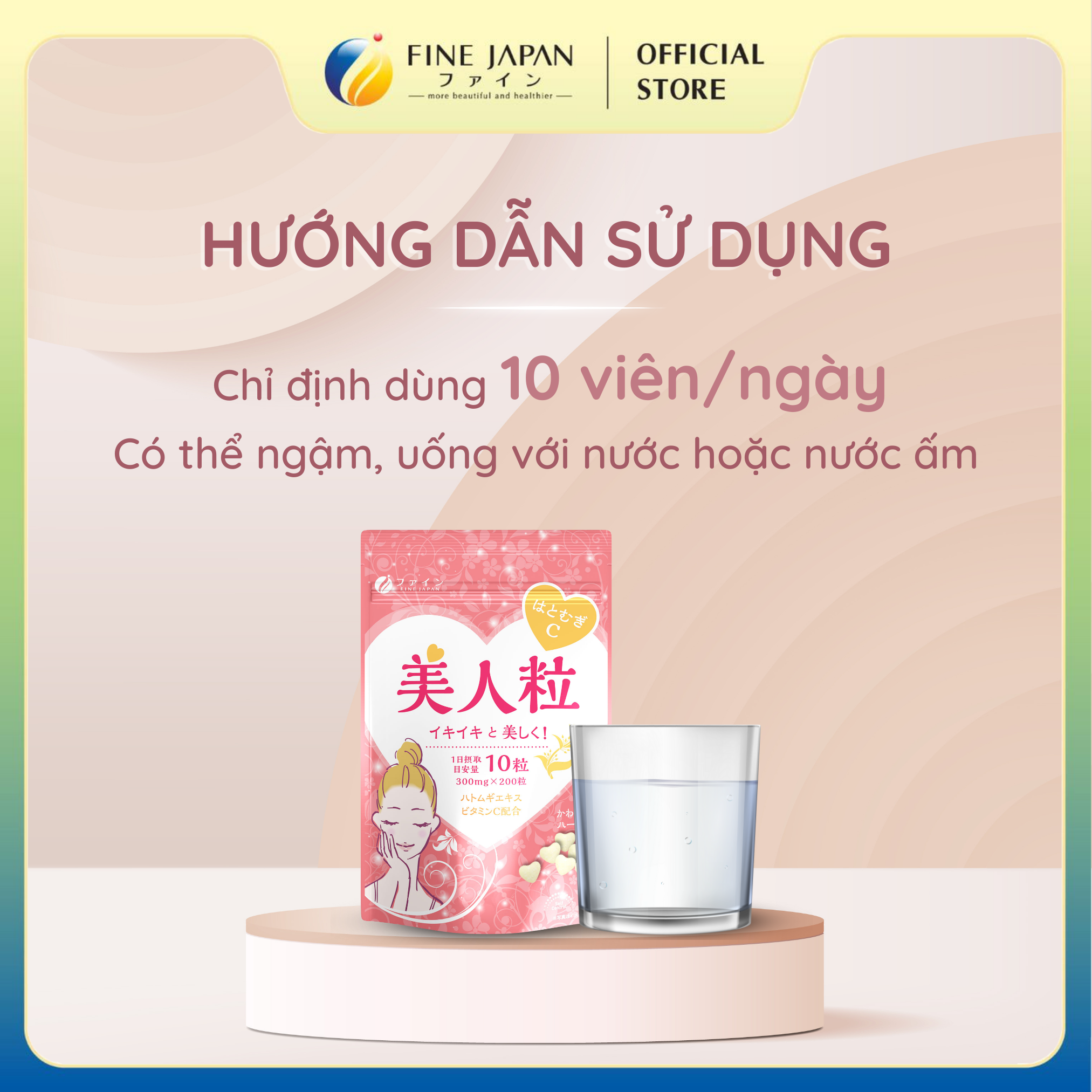 Viên Uống Mỹ Nhân Dưỡng Trắng Da Vitamin C & Tinh Chất Hạt Ý Dĩ Gói 200 Viên