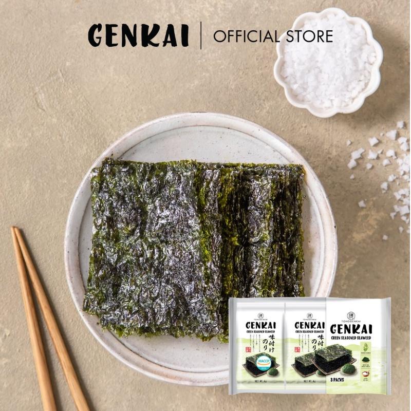 Rong Biển Ăn Liền GENKAI Lá Xanh 12g (4g x 3 gói