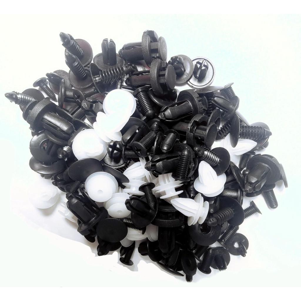 Bộ 100 Chốt Vít Vặn Các Bộ Phận Trên Xe Hơi Chất Liệu Nhựa Kèm Hộp Đựng phụ tùng ô tô