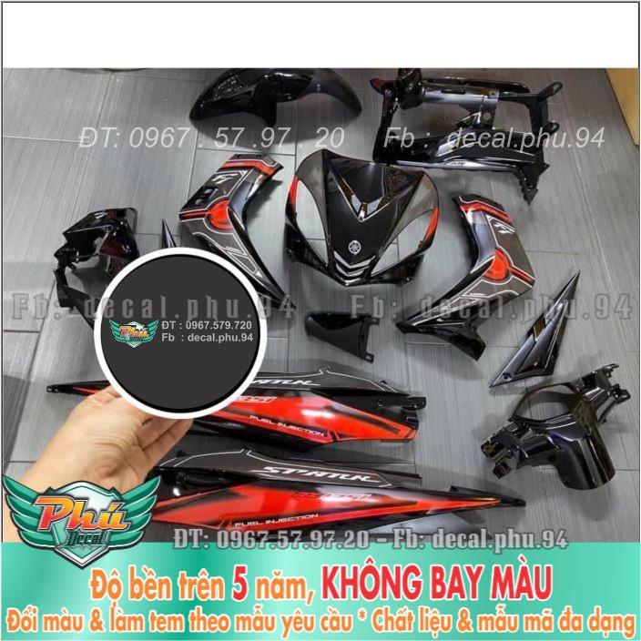 Tem rời exciter 135 Spark đen đỏ bạc  -1