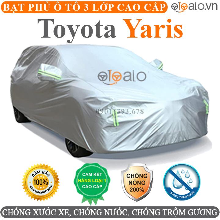 Bạt phủ xe ô tô Toyota Yaris vải dù 3 lớp CAO CẤP BPXOT