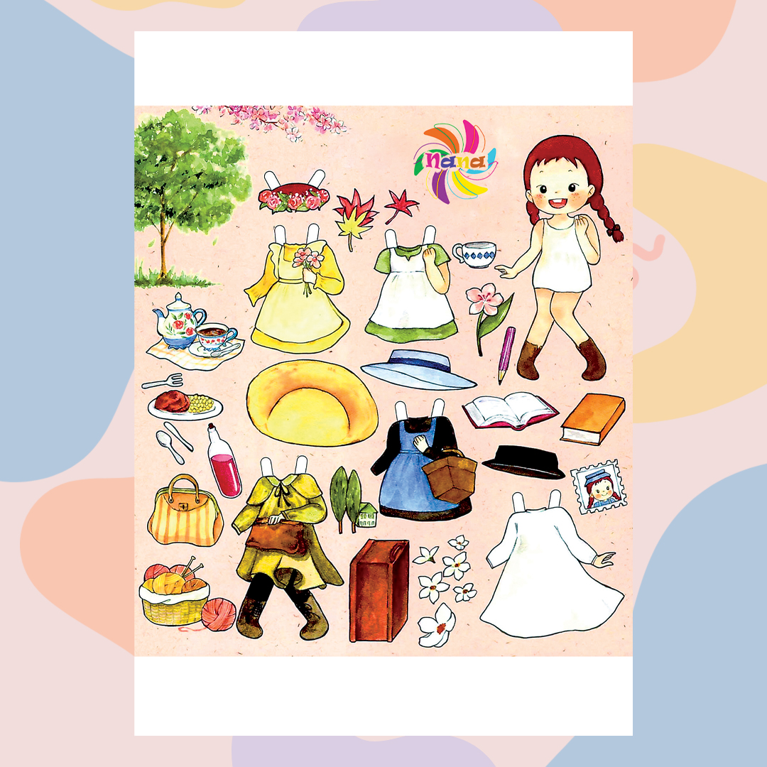 Búp bê giấy (paper doll) thay đồ công chúa Chibi phong cách Hàn Quốc cho bé Combo 7 hình siêu đáng yêu BBG0019