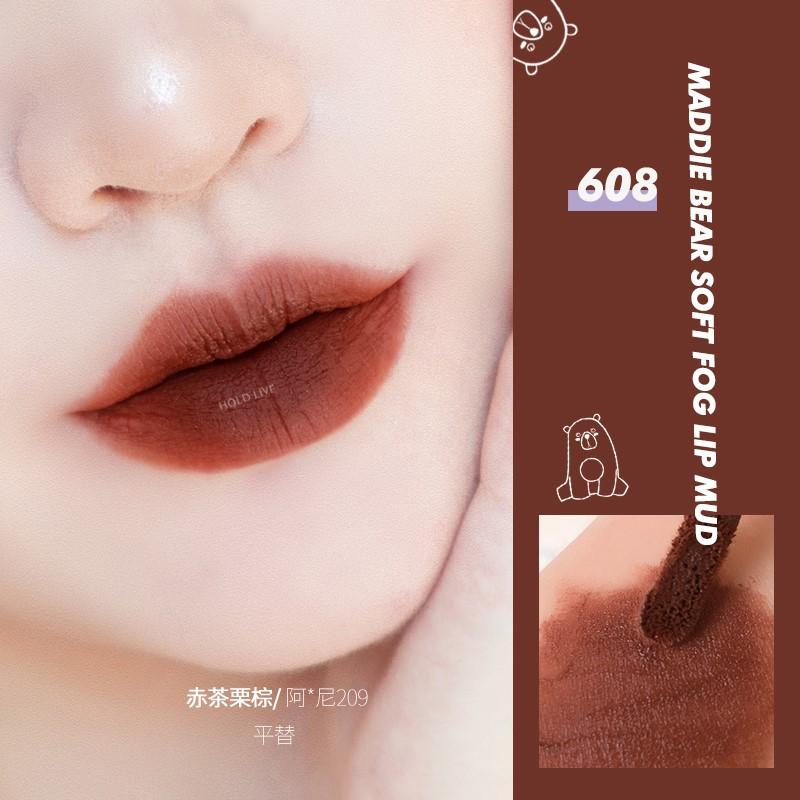 Son kem tím HOLD LIVE gấu tím mềm mịn sương khói Maddie Bear Soft fog Lip Mud Holdlive HLIV59