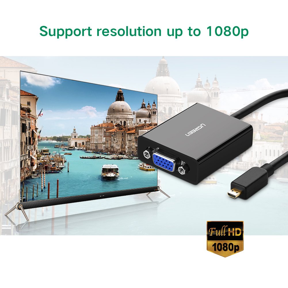 Cáp chuyển đổi Micro HDMI to VGA chính hãng Ugreen 40268