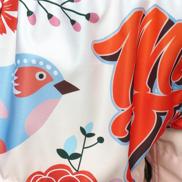 Quần Tuff Muay Thai Orange Pastel Birds Pattern