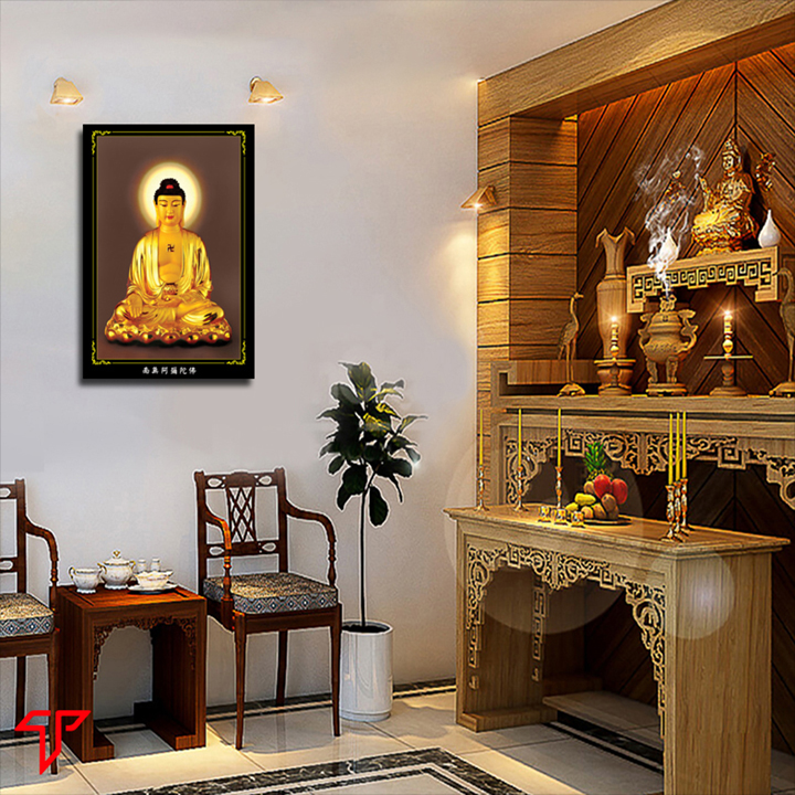 Tranh treo tường trang trí nhà cửa mẫu phật thích ca mâu ni, quan thế âm bồ tát, Tranh Phật Giáo Adida Phật 2235