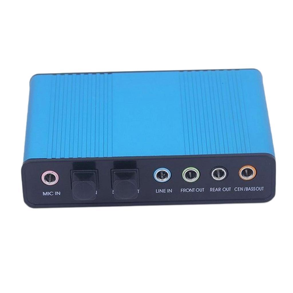 USB External Sound Card 5.1 Surround Sound Optical Audio Sound Card, Blue