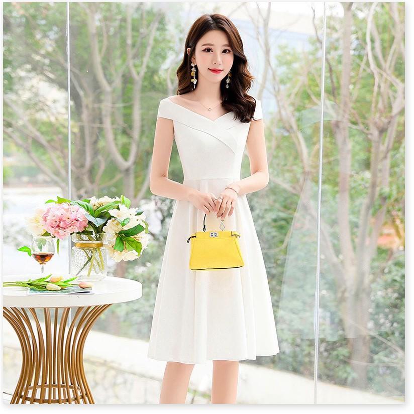 Đầm xòe trễ vai dịu dàng nữ tính cho các nàng