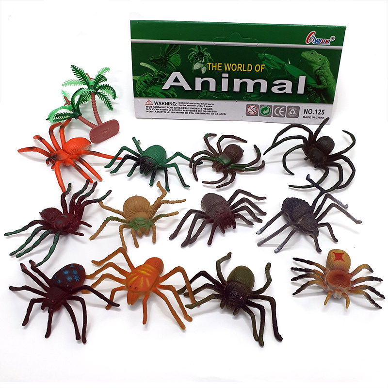 Bộ 12 ĐỒ CHƠI NHỆN GIẢ như thật (5-7 cm) MÔ HÌNH NHỆN NHỰA Spider chọc ghẹo troll bạn hù dọa Halloween Spiderman