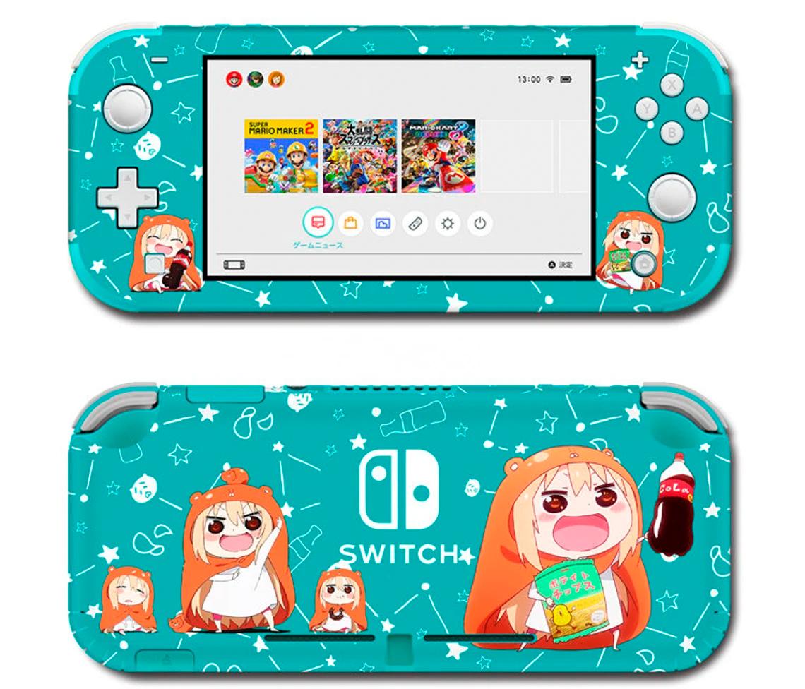 Skin decal dán Nintendo Switch Lite mẫu Umaru cyan color (dễ dán, đã cắt sẵn)