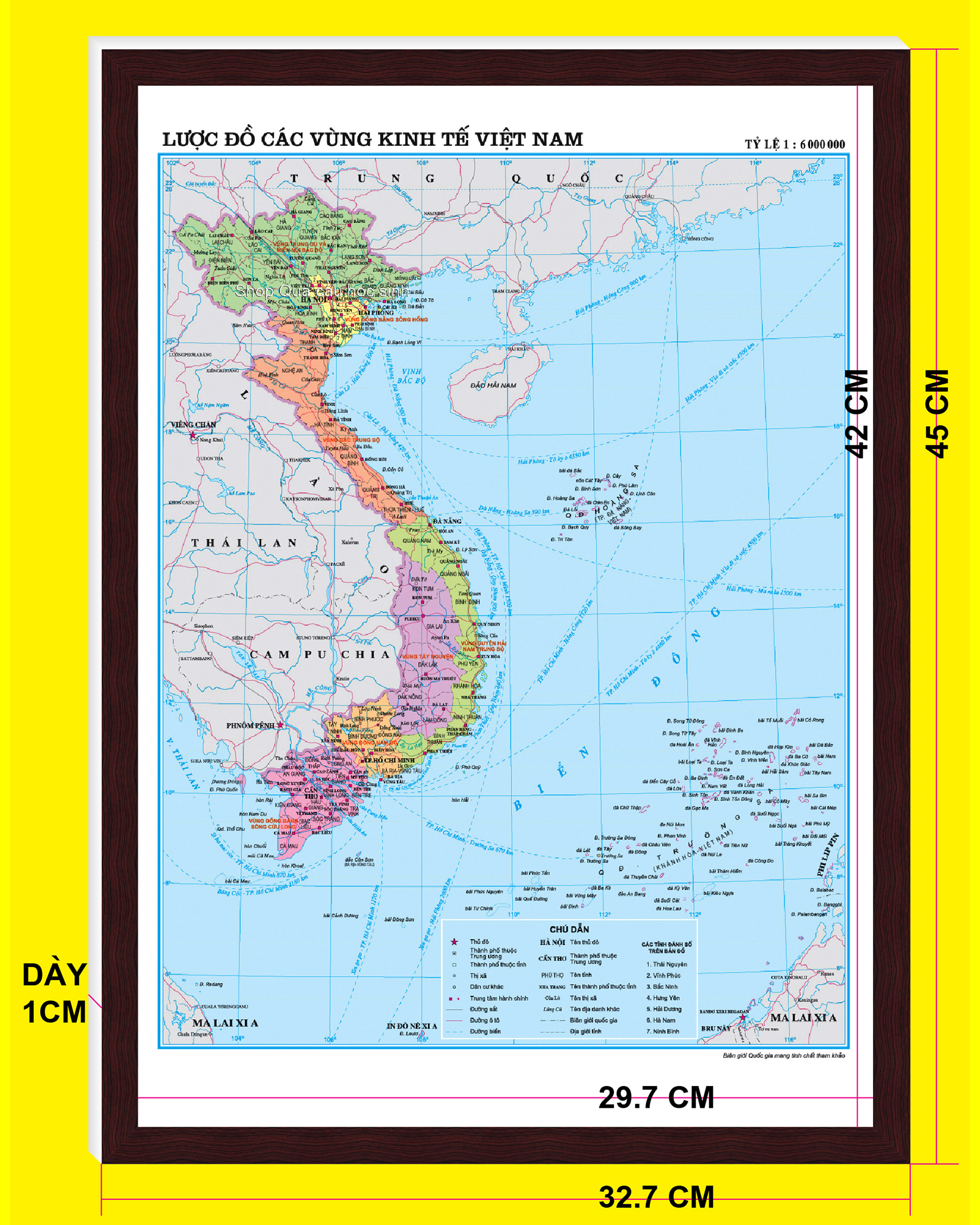 Khung Hành chính lược đồ Việt Nam khổ A3