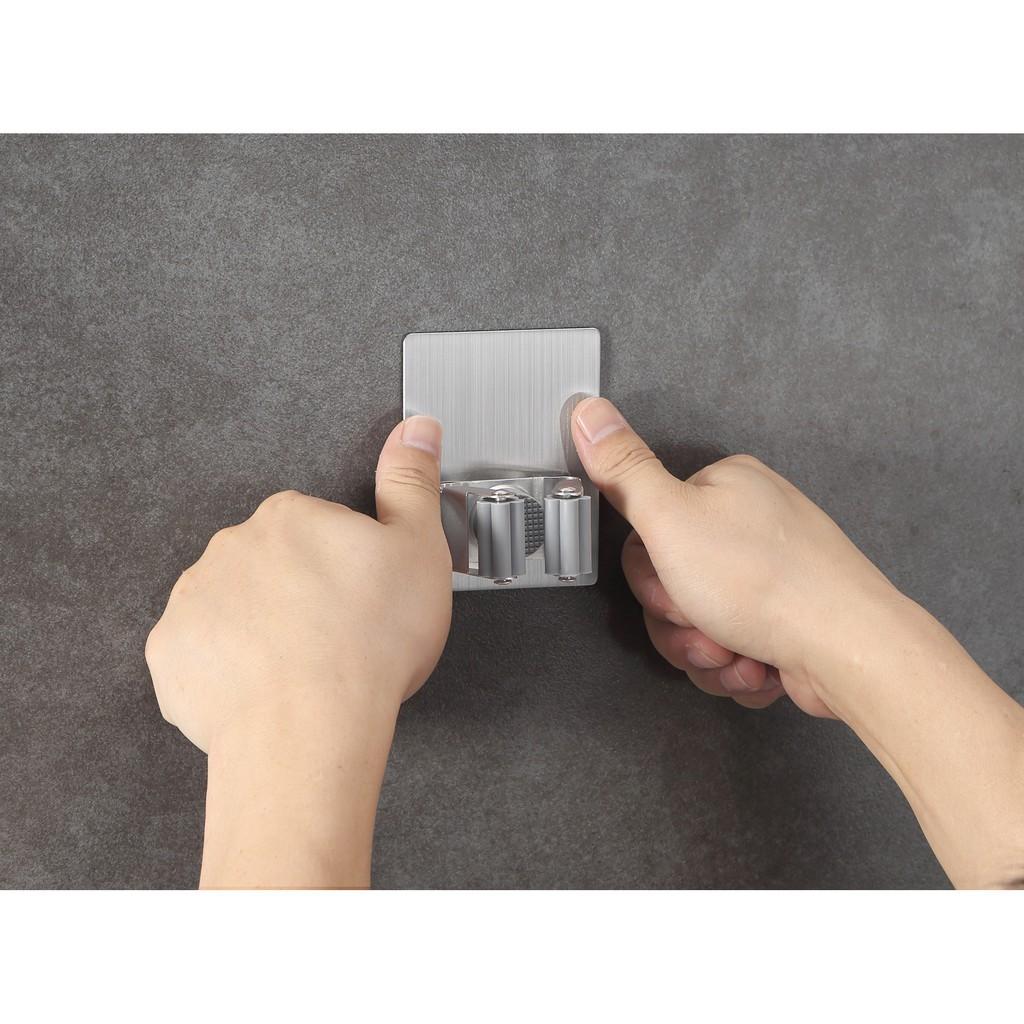 MÓC TREO CHỔI THÔNG MINH DÁN TƯỜNG INOX 304, TREO ĐỒ ĐA NĂNG