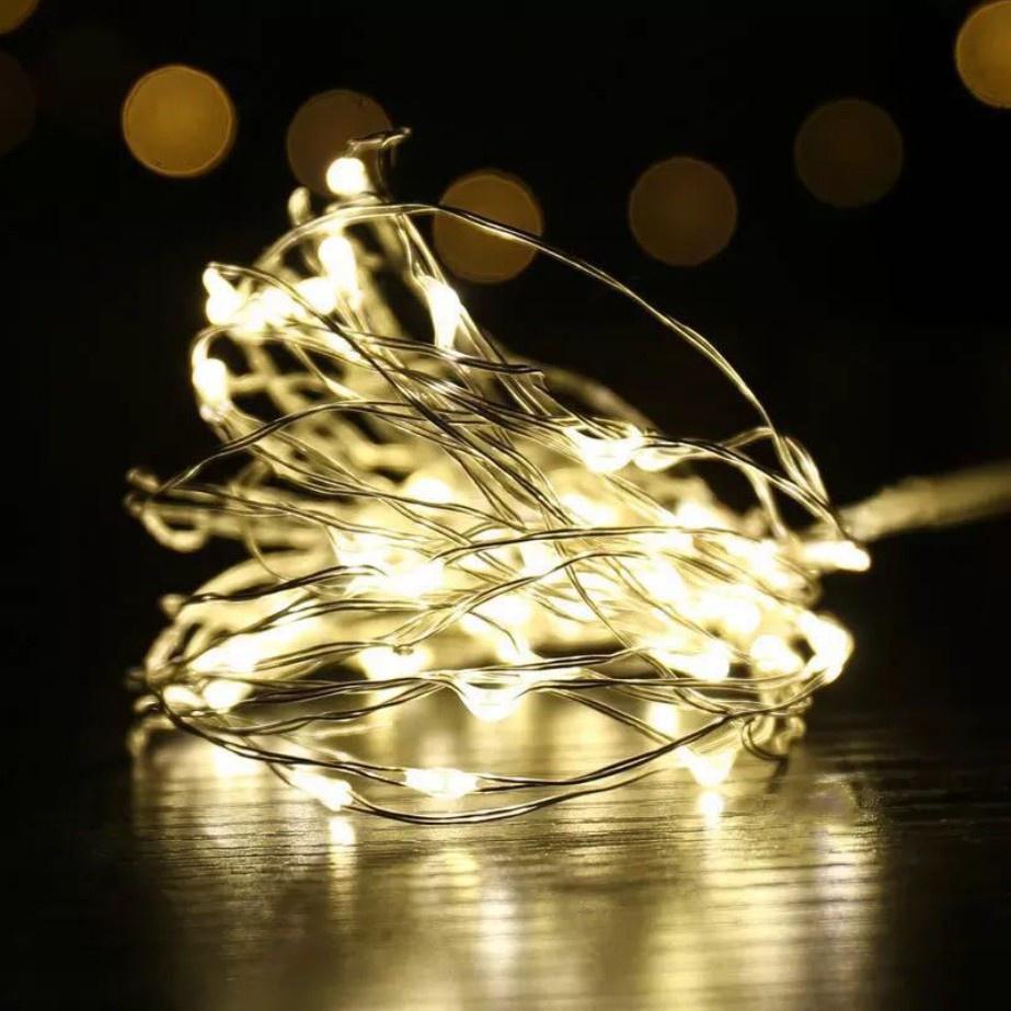 Dây Đèn Led Trang Trí Fairylight Đom Đóm Có Sẵn Pin 3 Chế Độ Dài 1m-2m-3m