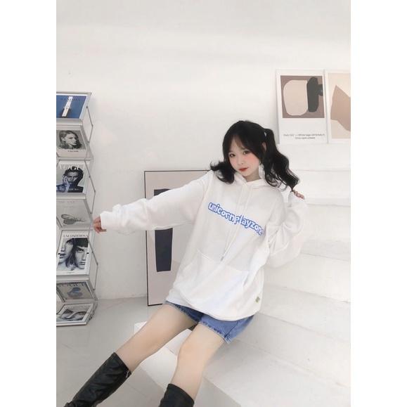UPZ Áo Khoác Hoodie In Unicorn Play Zone Chữ Hai Màu