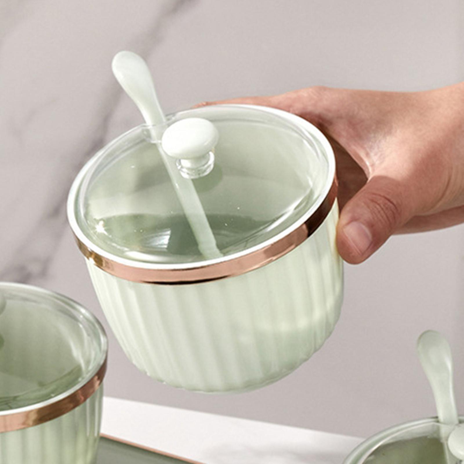 Modern Spice Case Seasoning Jar with Lid spoon Tray for Restaurant Bar