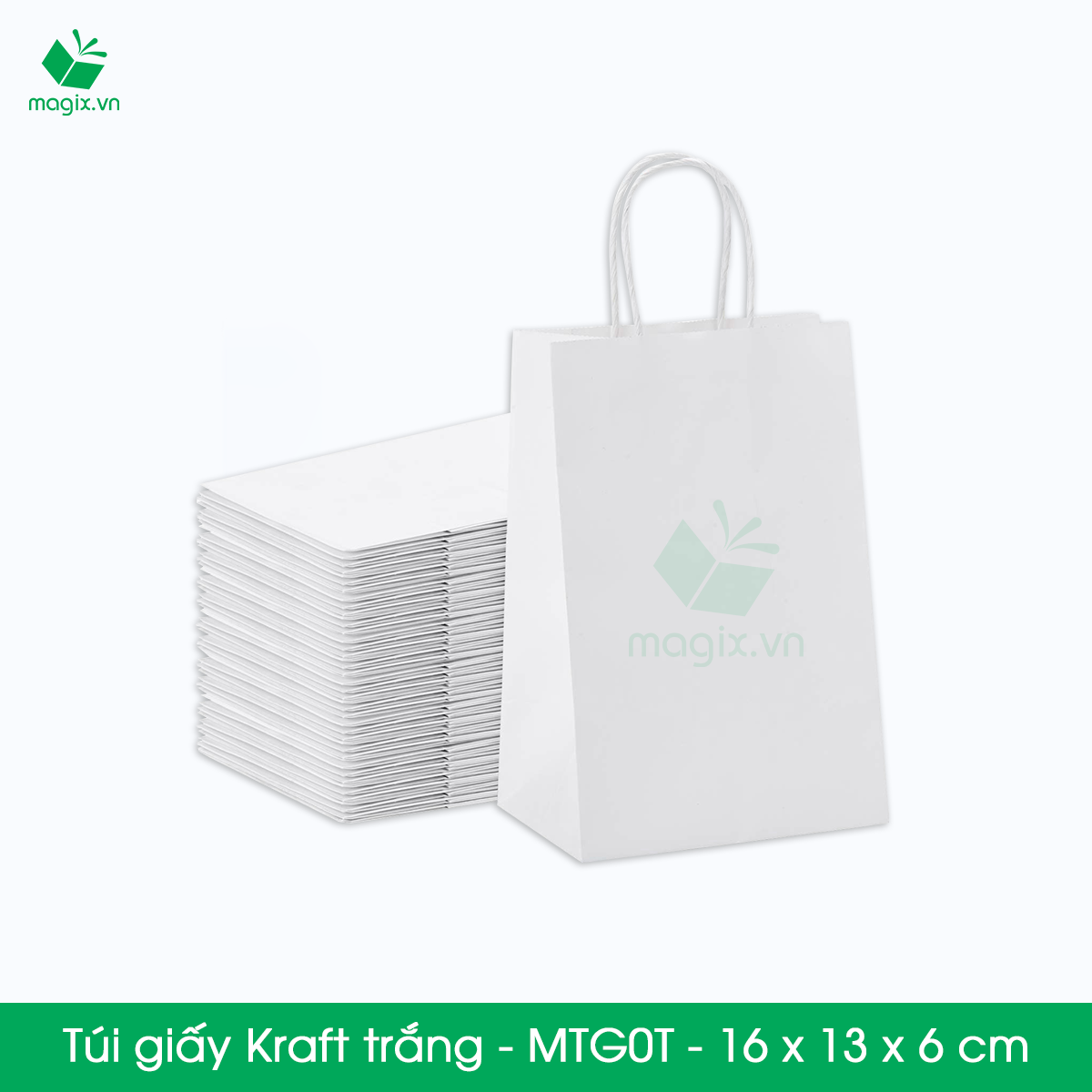 MTG0 MTG0T - 16x13x6 cm - Combo 300 túi giấy Kraft Nhật cao cấp